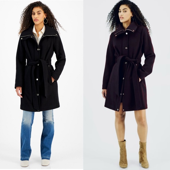 NEW Michael Kors Belted Car Coat Size S Small Black - Picture 7 of 7